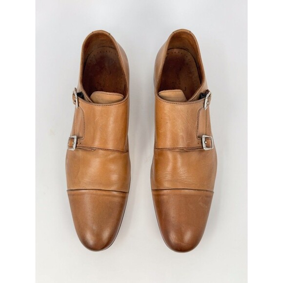 Massimo Matteo Mens Shoes Brown Leather Double Monk Strap Loafer Cap Toe US 12 M - Picture 3 of 12